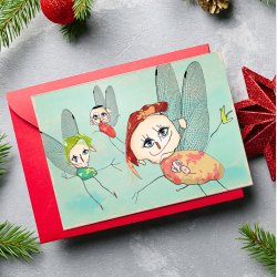 10 Julekort med din kunst. (Premium konvolutter)