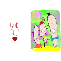 10 Julekort med din kunst. (Premium konvolutter)