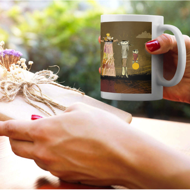 Hvitt krus med din kunst